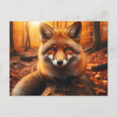 Herbstfox in ästhetischer und Niedlicher Waldschmi Postkarte (Vorderseite)