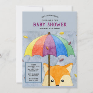Herbstfox Kinderdusche Einladung
