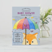 Herbstfox Kinderdusche Einladung (Stehend Vorderseite)