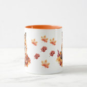 Herbstfox mit Herbstlauben - Saisonale Wildlife Co Tasse (Zentrum)