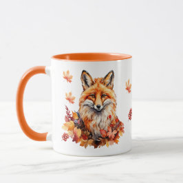 Herbstfox mit Herbstlauben - Saisonale Wildlife Co Tasse