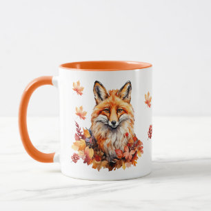 Herbstfox mit Herbstlauben - Saisonale Wildlife Co Tasse