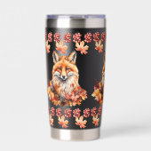Herbstfox mit Herbstlauben - Saisonale Wildlife Co Thermobecher (Vorderseite)