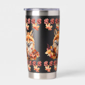 Herbstfox mit Herbstlauben - Saisonale Wildlife Co Thermobecher (Rechts)