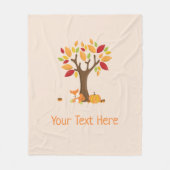 Herbstfox mit pukkin-benutzerdefiniertem Text Fleecedecke (Vorderseite)