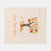 Herbstfox mit pukkin-benutzerdefiniertem Text Fleecedecke (Vorderseite (Horizontal))