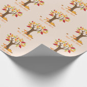 Herbstfox mit pukkin-benutzerdefiniertem Text Geschenkpapier (Ecke)