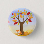 Herbstfox mit Pumpkin Button (Vorderseite)