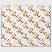 Herbstfox mit Pumpkin Geschenkpapier (Flach)