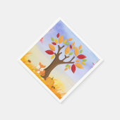 Herbstfox mit Pumpkin Serviette (Ecke)