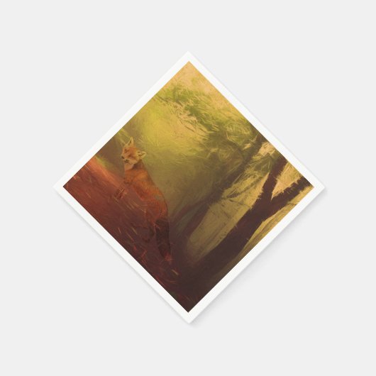 Herbstfox Paper Napkin Serviette (Ecke)