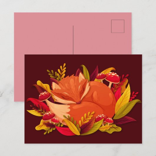 Herbstfox Postkarte (Vorne/Hinten)