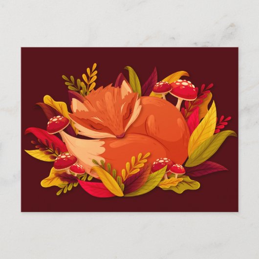 Herbstfox Postkarte (Vorderseite)