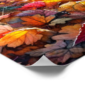 Herbstfox Wasserfarben Kunst Poster (Ecke)