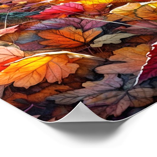 Herbstfox Wasserfarben Kunst Poster (Ecke)