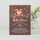 Herbstfox Woodland Babydusche Einladung (Stehend Vorderseite)