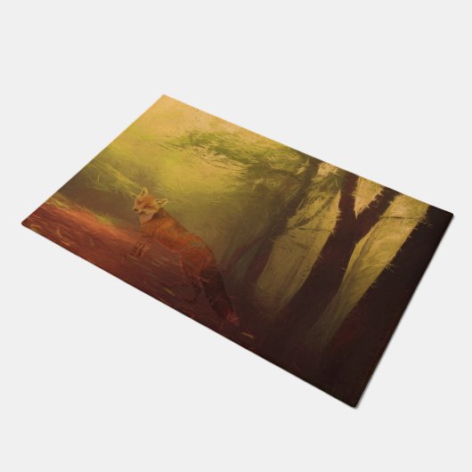 Herbstfoxmatte Fußmatte (Schrägansicht)