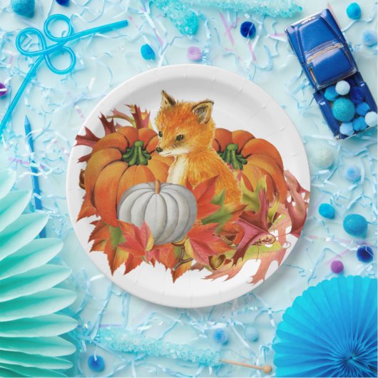 Herbstfoxpumpen Papiere Teller (Party)