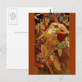 Herbstfrau Postkarte (Vorne/Hinten)