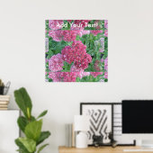 Herbstfreude Sedum Red Pink Cluster Blume Poster (Heimbüro)