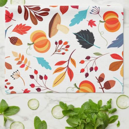 Herbstfreuden Geschirrtuch (Gefaltet)