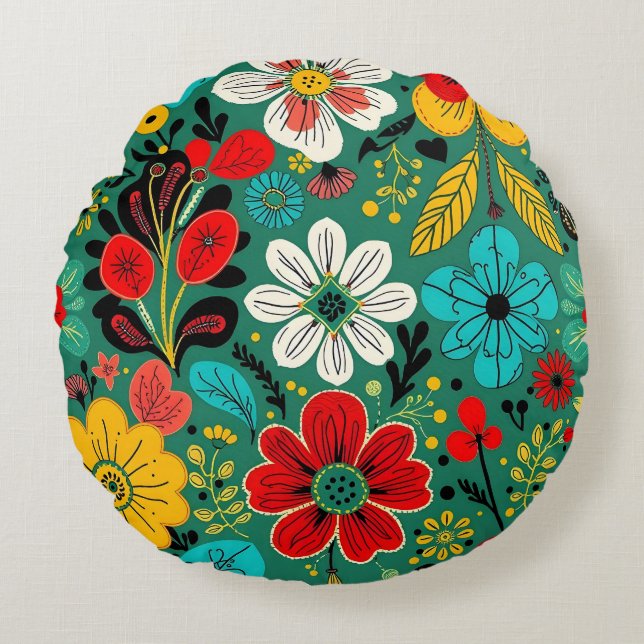 Herbstfreund N01 Rundes Kissen (Vorderseite)