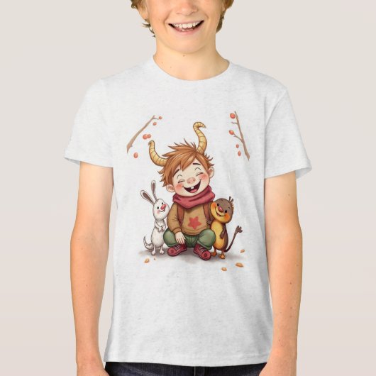 „Herbstfreunde – Ein Tag voller Lachen“ Tri-Blend Shirt (Vorderseite)