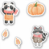 Herbstfreunde - Gemütliche Tierkleber Aufkleber (Vorderseite)