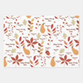 Herbstfreunde Niedliche Waldtiere Name Personalisi Geschenkpapier Set (Vorderseite 2)