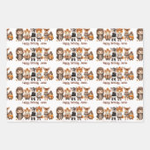 Herbstfreunde Niedliche Waldtiere Name Personalisi Geschenkpapier Set (Vorderseite)