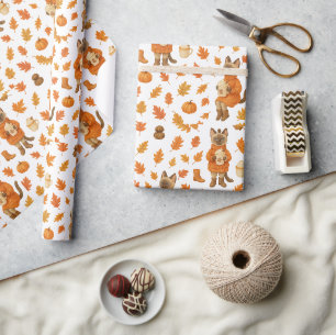Herbstfreundschaft Geschenkpapier