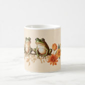 Herbstfrosche und florale Eleganz Kaffeetasse (Mittel)