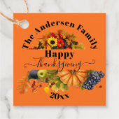 Herbstfrucht Blume und Blätterteiggebäck Geschenkanhänger (Vorderseite)