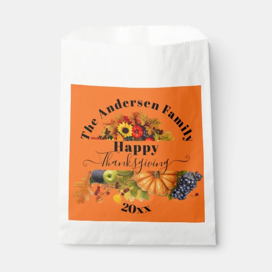 Herbstfrucht Blume und Blätterteiggebäck Geschenktütchen (Vorderseite)