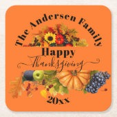 Herbstfrucht Blume und Blätterteiggebäck Rechteckiger Pappuntersetzer (Vorderseite)