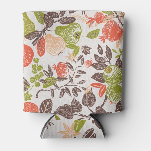 Herbstfrucht dekorative Fliesen Design. Dosenkühler (Vorderseite)