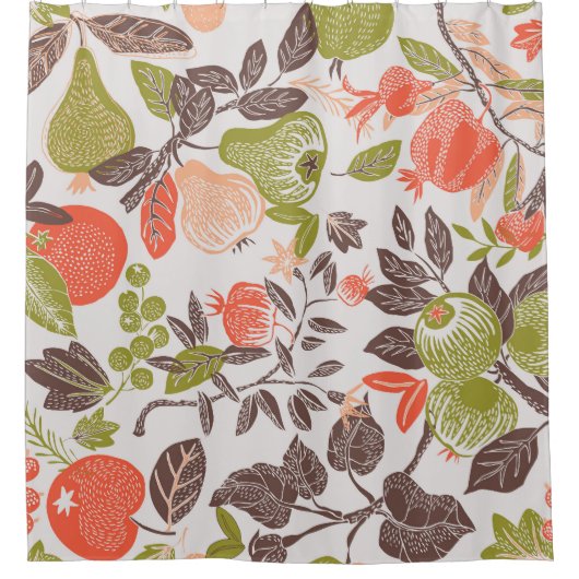 Herbstfrucht dekorative Fliesen Design. Duschvorhang (Vorderseite)