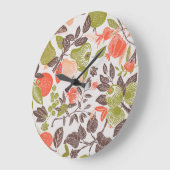 Herbstfrucht dekorative Fliesen Design. Große Wanduhr (Winkel)