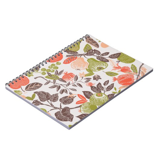 Herbstfrucht dekorative Fliesen Design. Notizblock (Linke Seite)