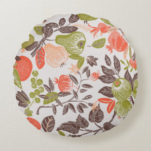 Herbstfrucht dekorative Fliesen Design. Rundes Kissen