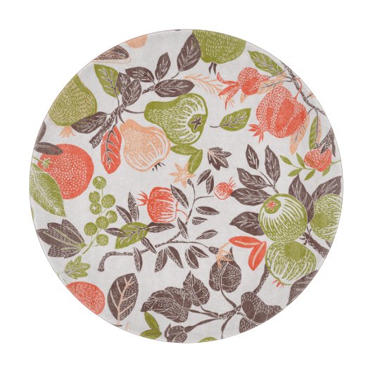 Herbstfrucht dekorative Fliesen Design. Schneidebrett (Vorderseite)