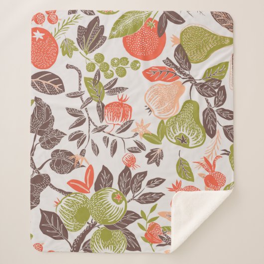 Herbstfrucht dekorative Fliesen Design. Sherpadecke (Vorderseite)