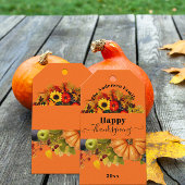 Herbstfrüchte Blumen und Laub Frohes Erntedankfest Geschenkanhänger