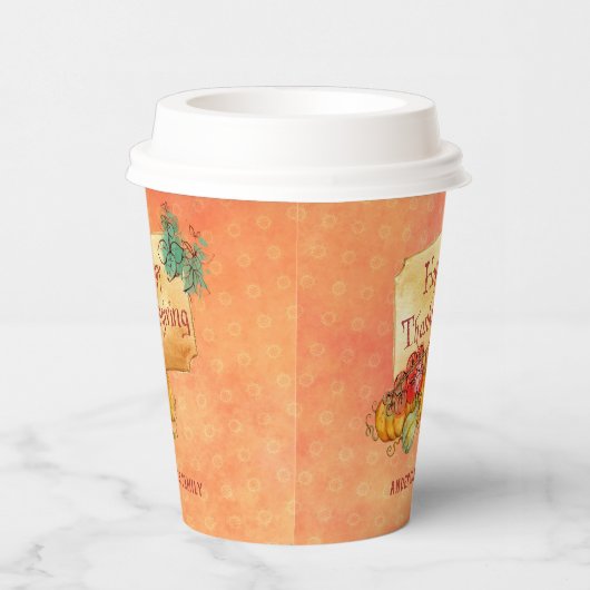 Herbstfrüchte in Rahmen Papier Cup Pappbecher (Rechts)
