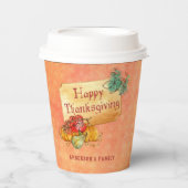Herbstfrüchte in Rahmen Papier Cup Pappbecher (Vorderseite)