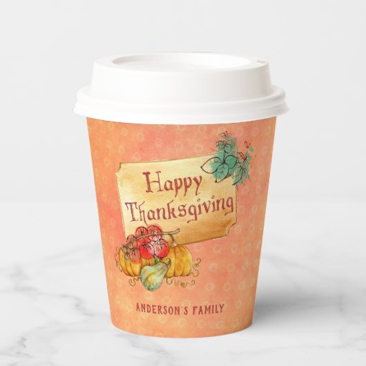 Herbstfrüchte in Rahmen Papier Cup Pappbecher (Vorderseite)