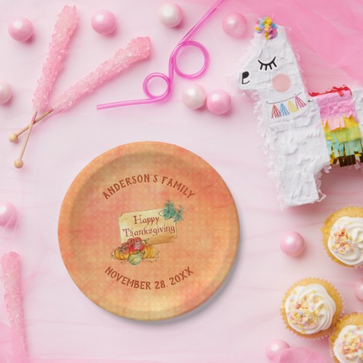 Herbstfrüchte und Textgestaltung Pappteller (Party)