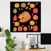 Herbstfuchs Acryl-Schlüsselanhänger Poster (Heimbüro)