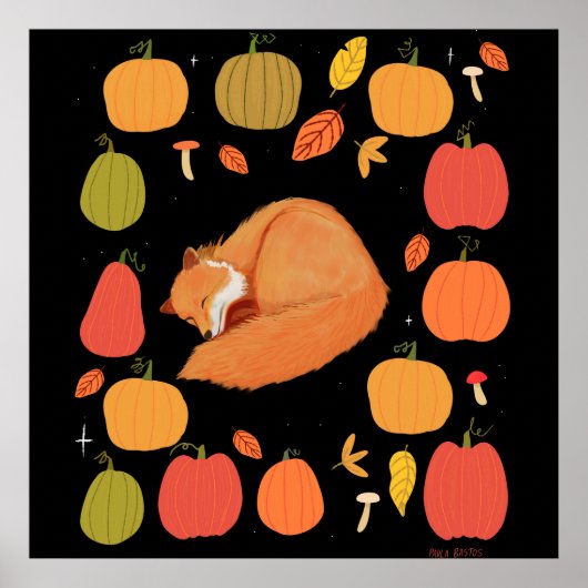 Herbstfuchs Acryl-Schlüsselanhänger Poster (Vorne)