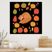 Herbstfuchs Acryl-Schlüsselanhänger Poster (Küche)
